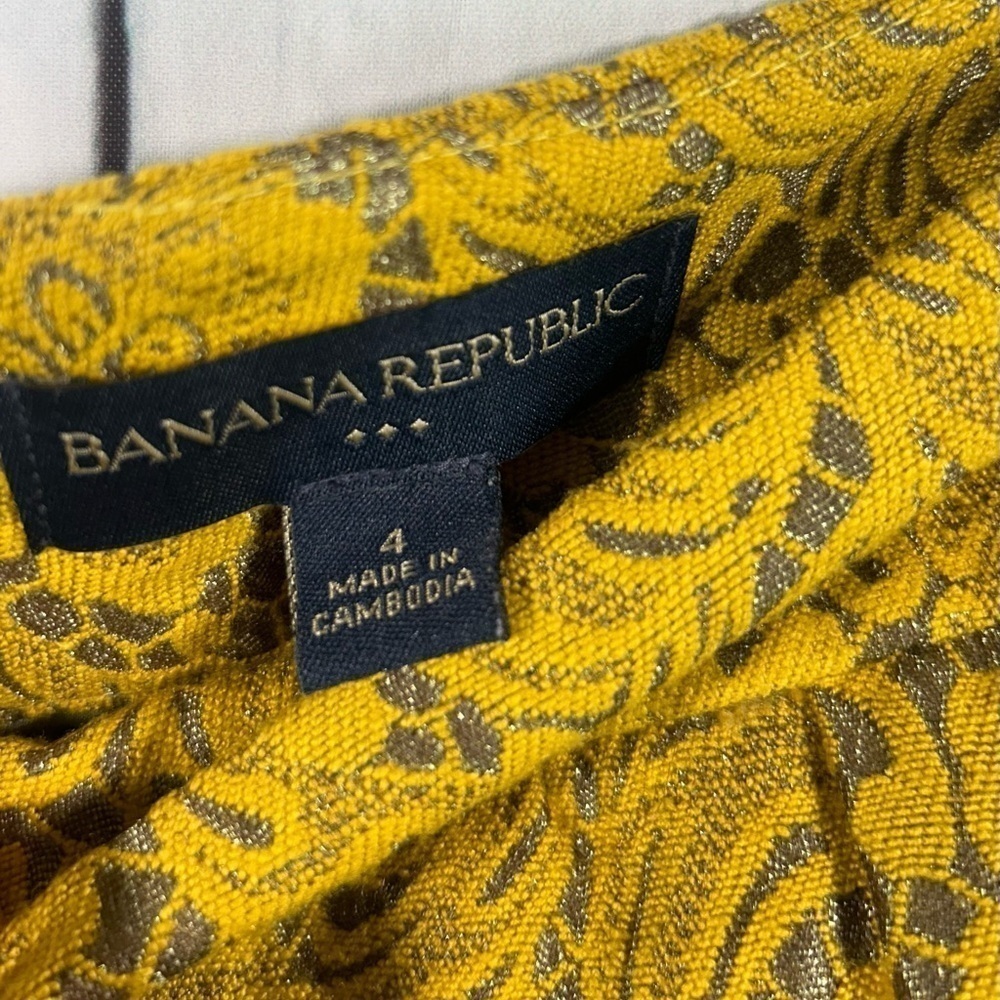 Banana Republic Floral Lace Mini Womens Zip Lined Skirt Dressy Metallic Sz 4 - Picture 3 of 8